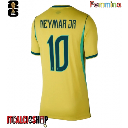 Brasile Neymar Jr #10 Prima Maglia Femmina Mondiali 2026 Manica Corta